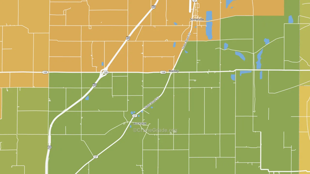 Mackey, IN Map of Vandalism Rates