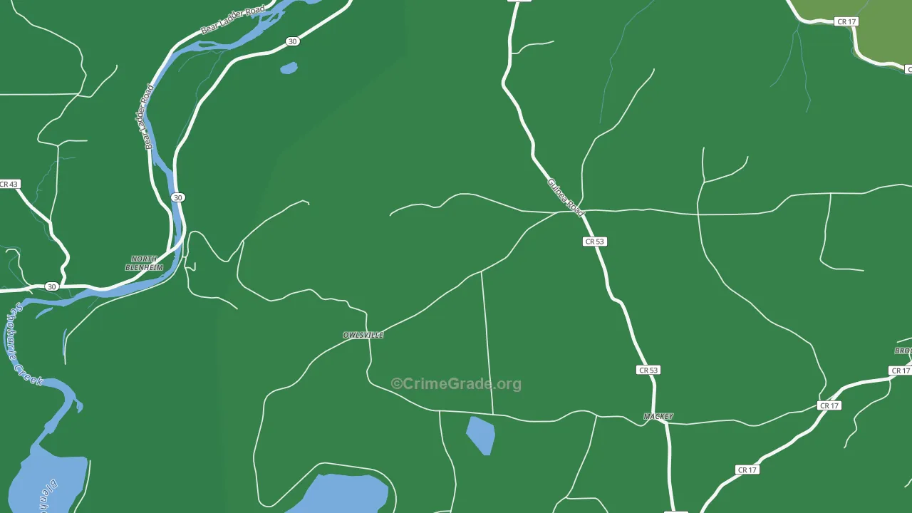 Mackey, NY Map of Vandalism Rates