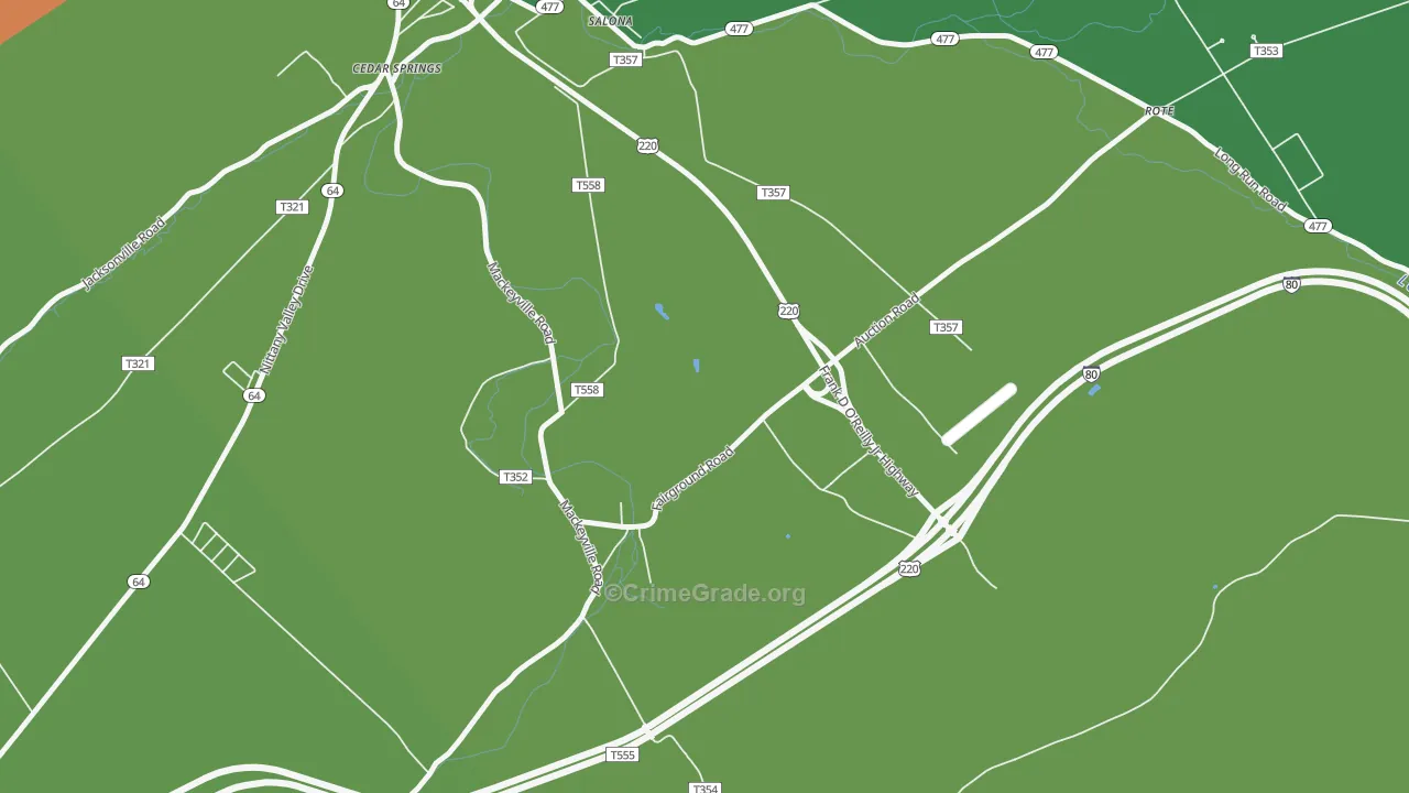 Mackeyville, PA Map of Vandalism Rates
