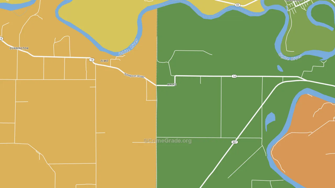 Macks, AR Map of Vandalism Rates