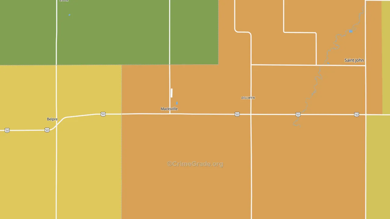 Macksville, KS Map of Vandalism Rates
