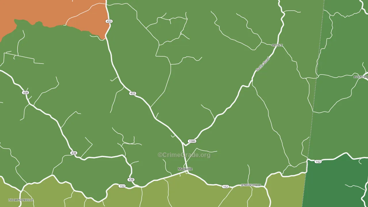 Mackville, KY Map of Vandalism Rates