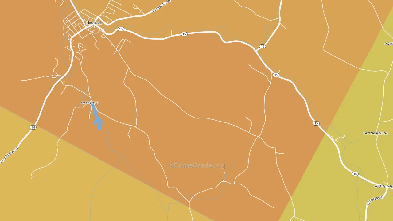 Mackville, VT Map of Vandalism Rates
