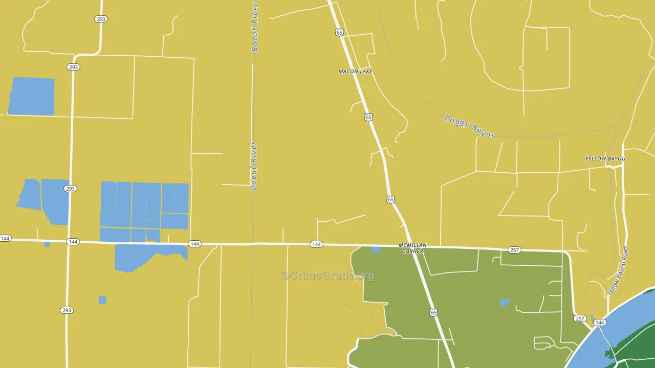 Macon Lake, AR Map of Vandalism Rates