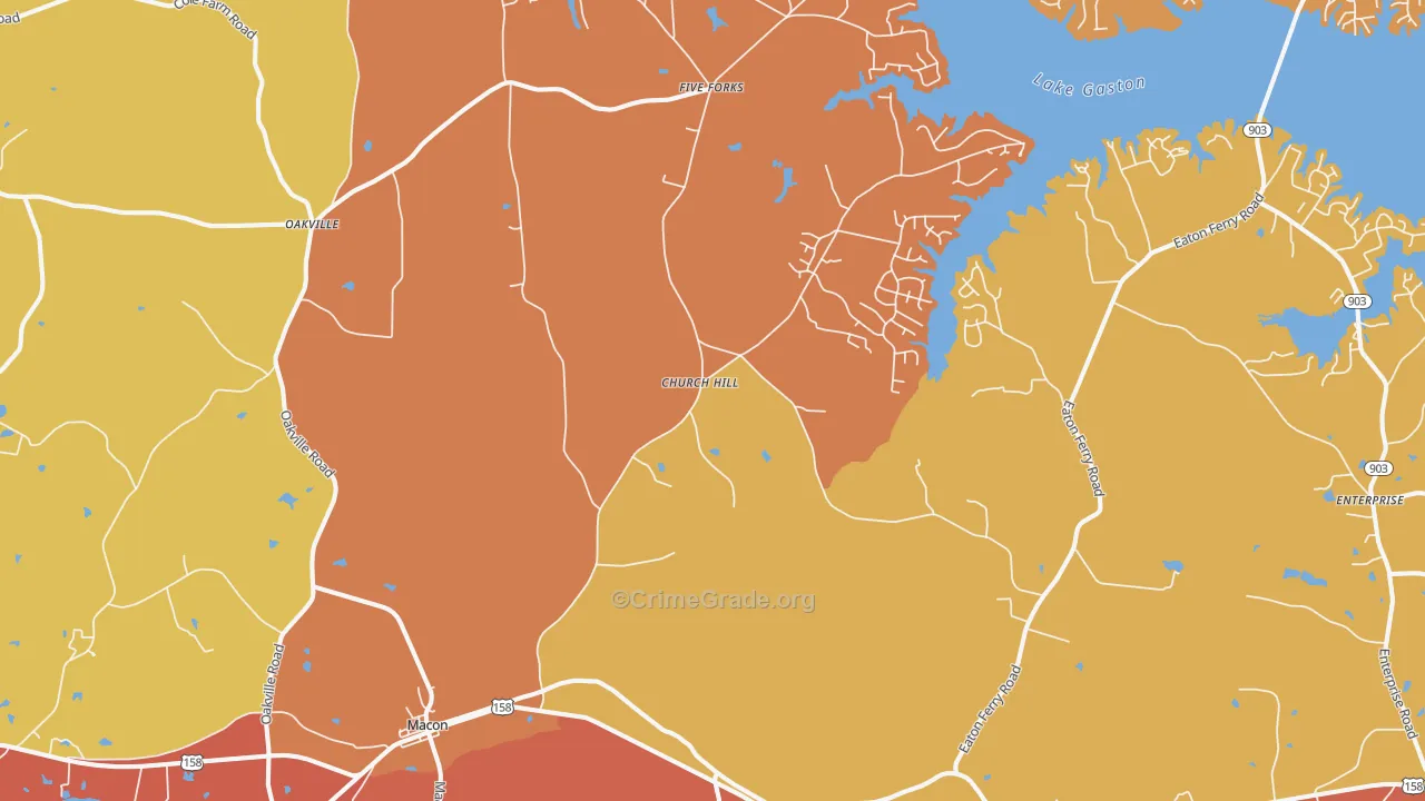 Macon, NC Map of Vandalism Rates