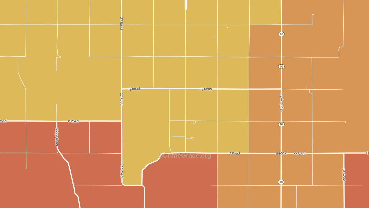 Macon, NE Map of Vandalism Rates