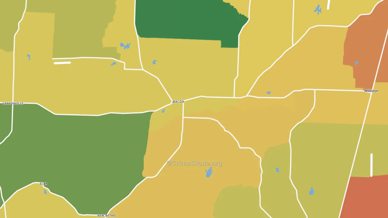 Macon, TN Map of Vandalism Rates