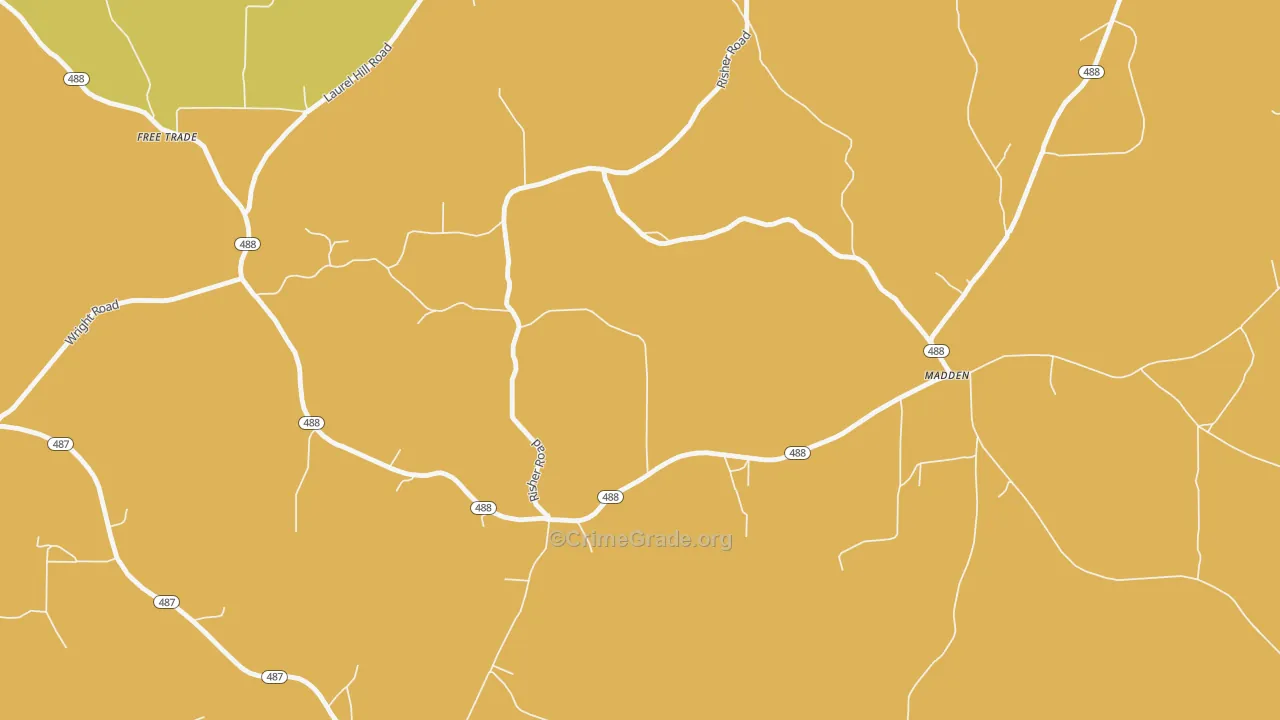 Madden, MS Map of Vandalism Rates