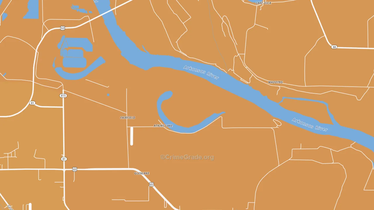 Madding, AR Map of Vandalism Rates