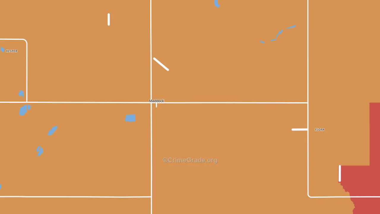 Maddock, ND Map of Vandalism Rates