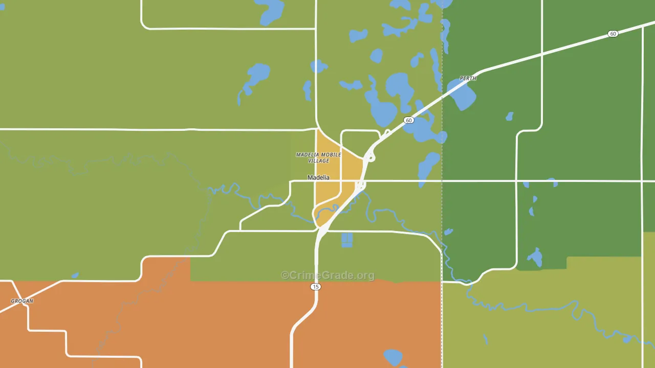 Madelia, MN Map of Vandalism Rates