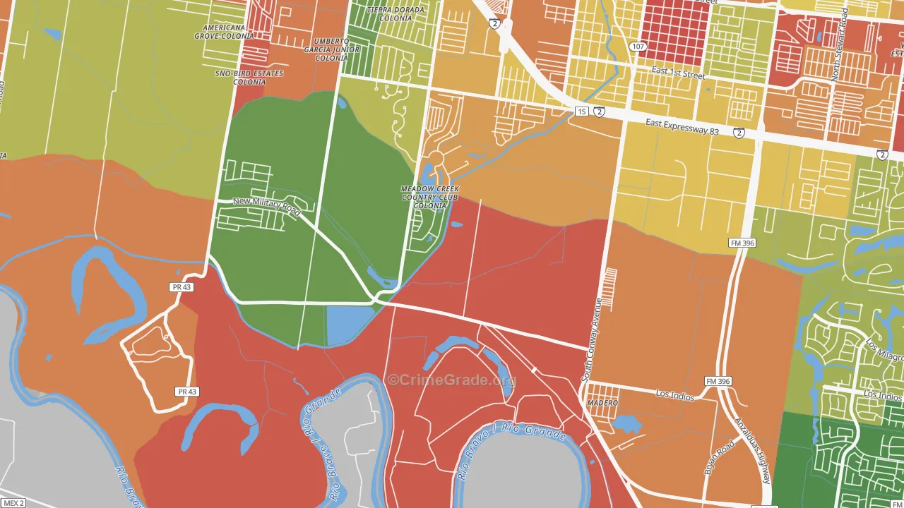 Madero, TX Map of Vandalism Rates