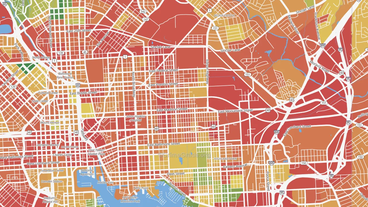 Madison-Eastend, Baltimore, MD Map of Vandalism Rates