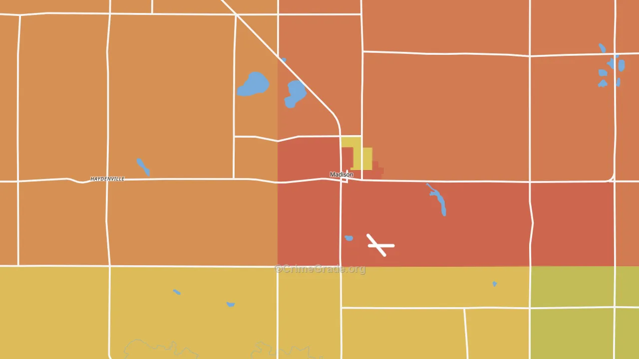 Madison, MN Map of Vandalism Rates