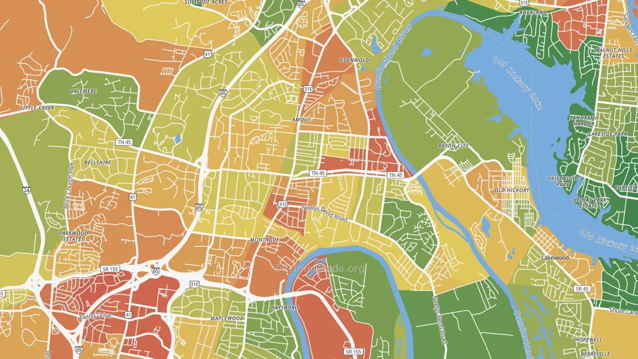 Madison, TN Map of Vandalism Rates