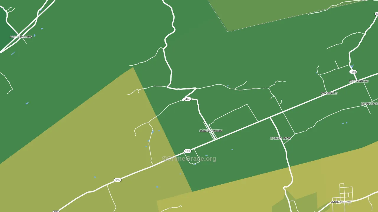 Madisonburg, PA Map of Vandalism Rates