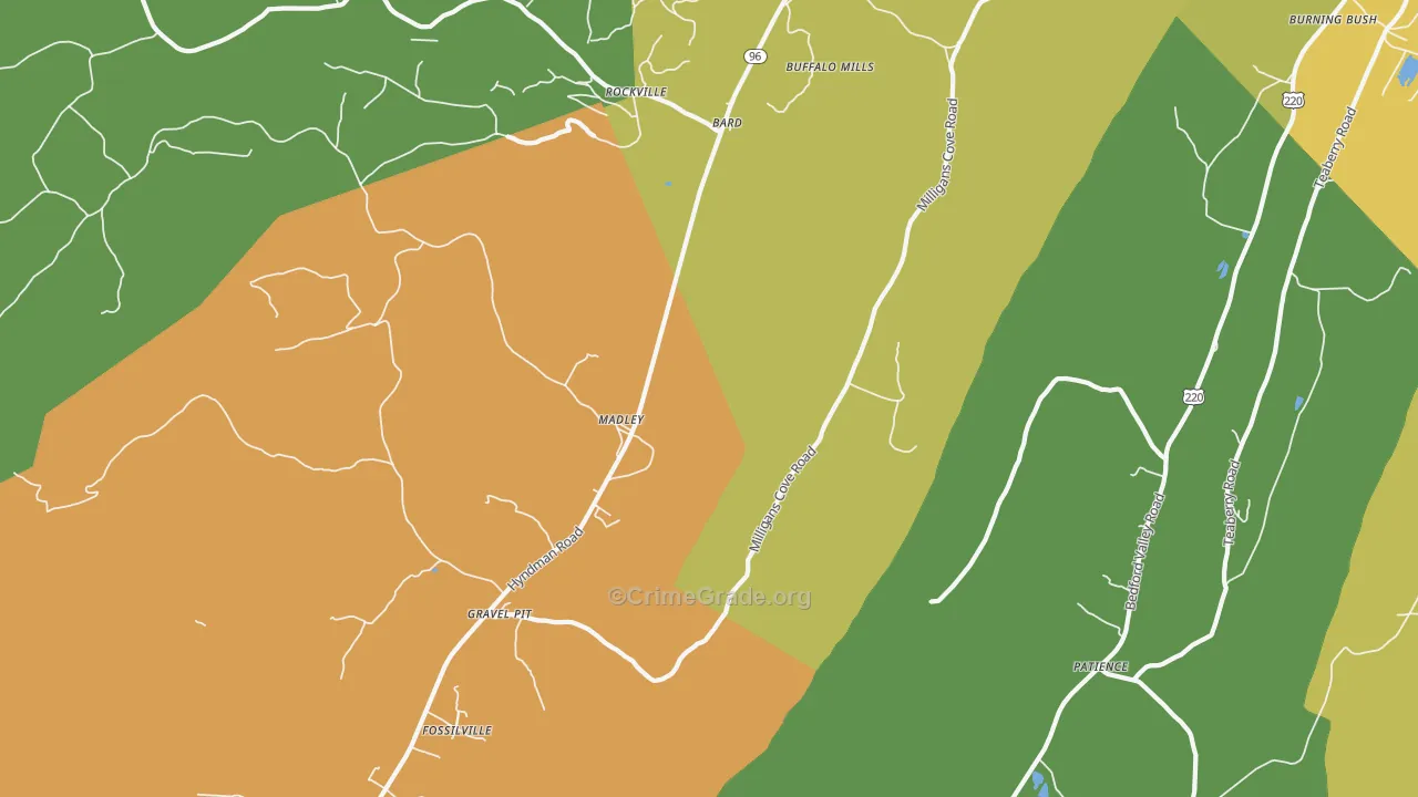 Madley, PA Map of Vandalism Rates