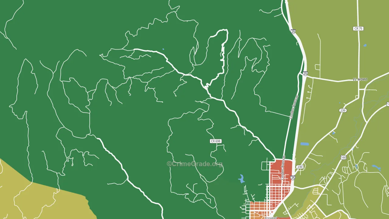 Madrid, CO Map of Vandalism Rates