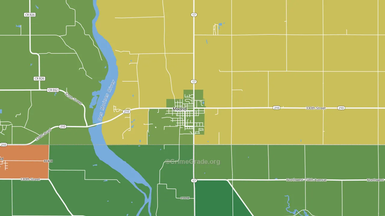 Madrid, IA Map of Vandalism Rates