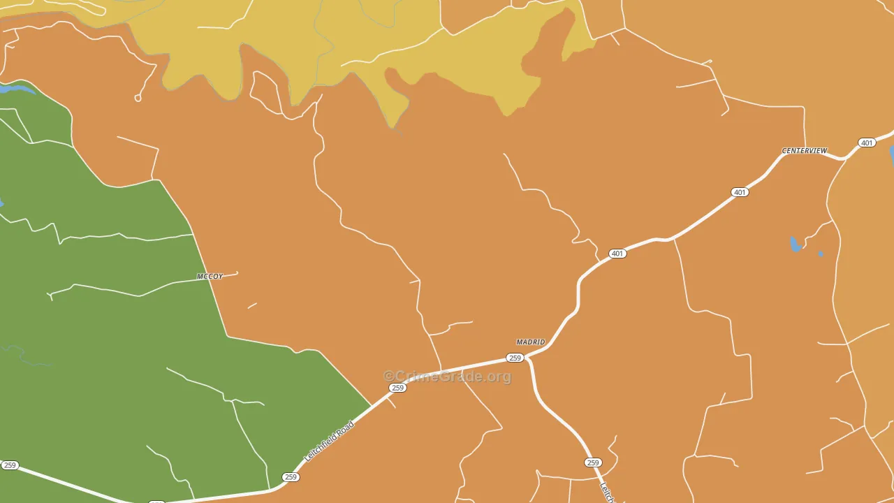 Madrid, KY Map of Vandalism Rates