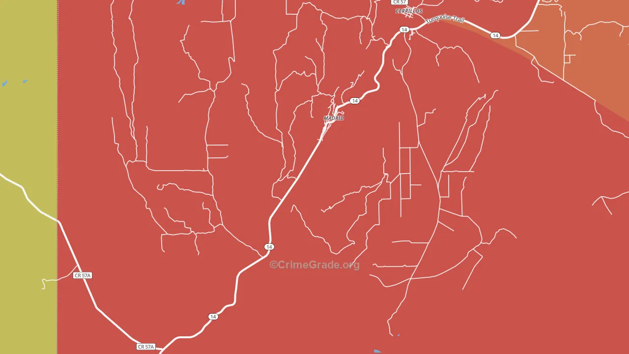 Madrid, NM Map of Vandalism Rates