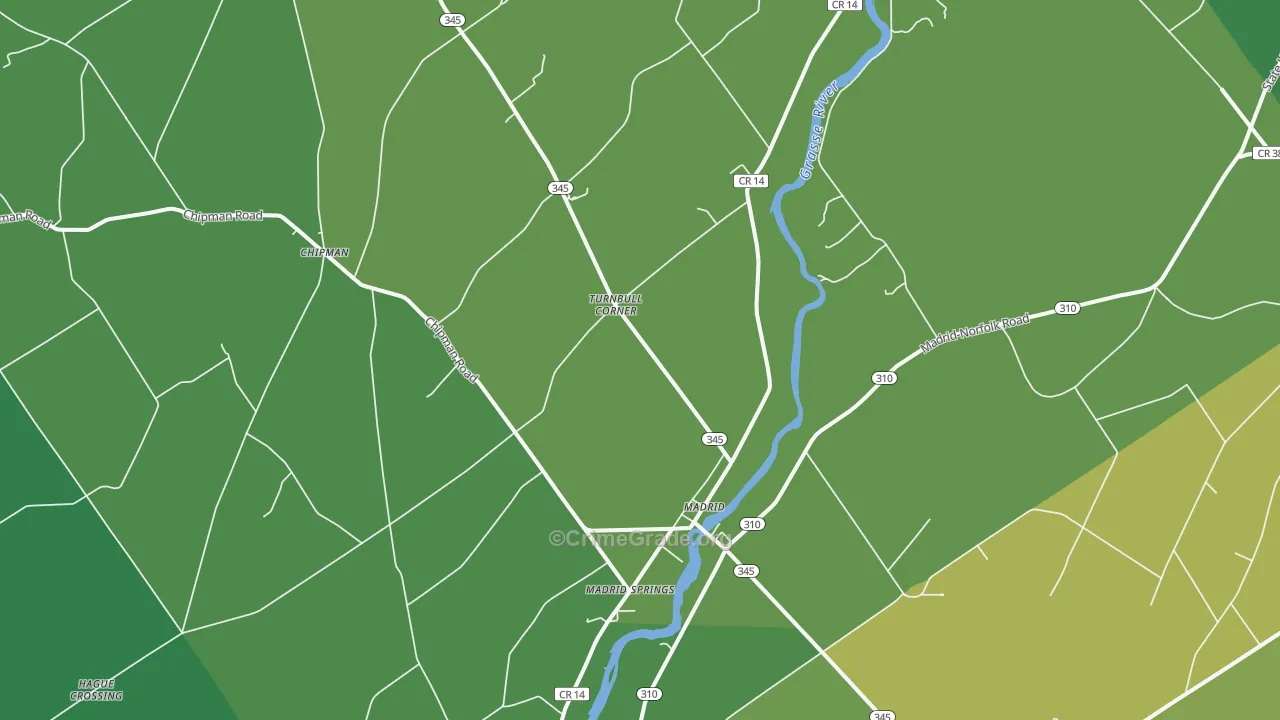 Madrid, NY Map of Vandalism Rates