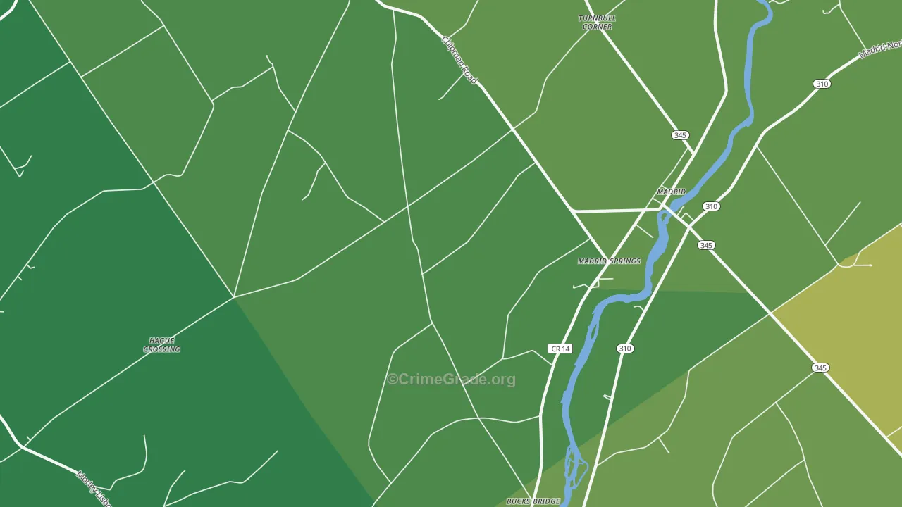 Madrid Springs, NY Map of Vandalism Rates