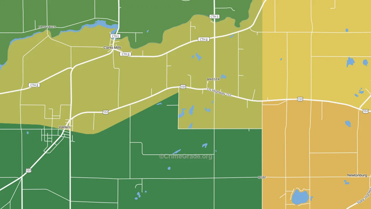 Madsen, WI Map of Vandalism Rates