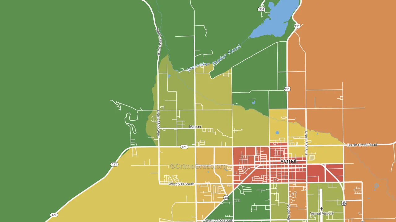 Maeser, UT Map of Vandalism Rates