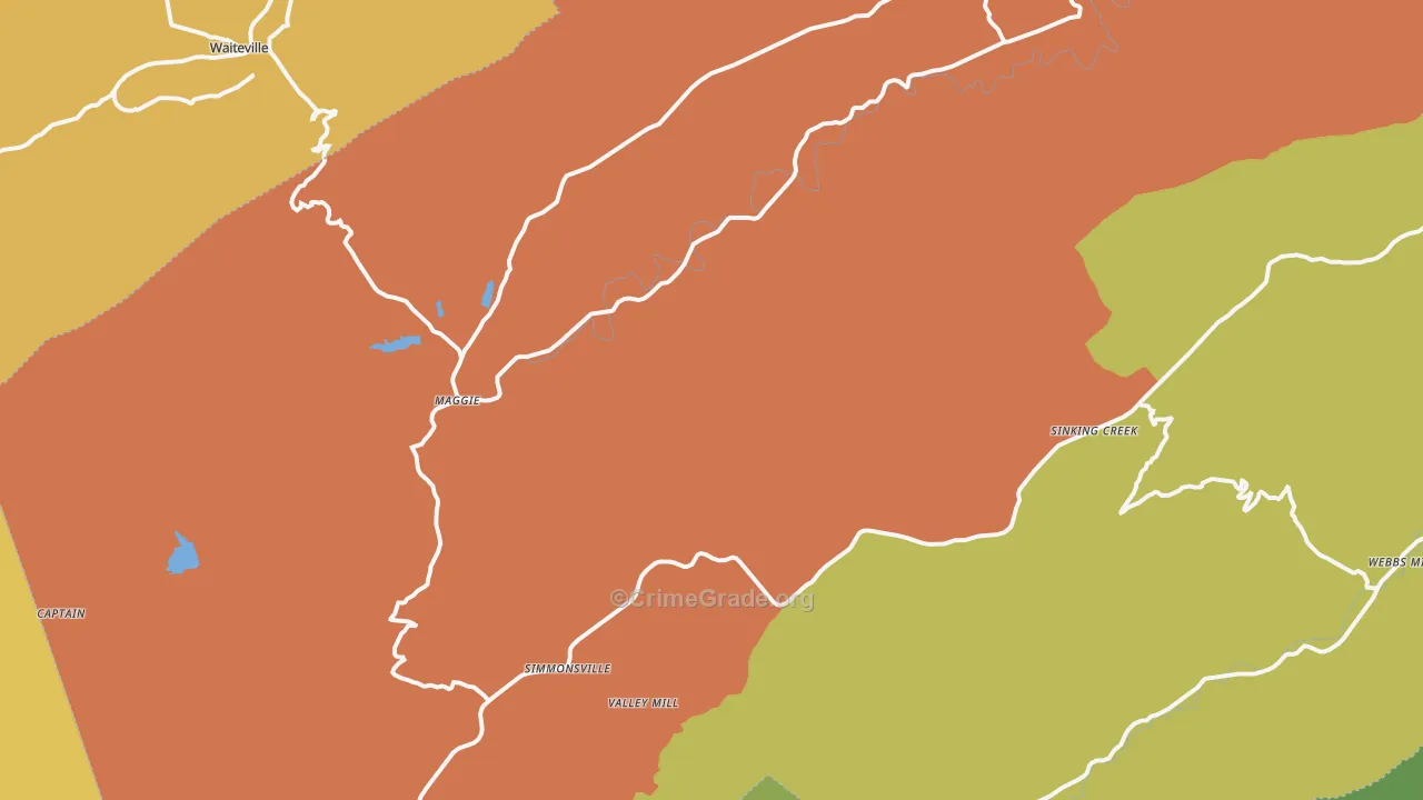 Maggie, VA Map of Vandalism Rates