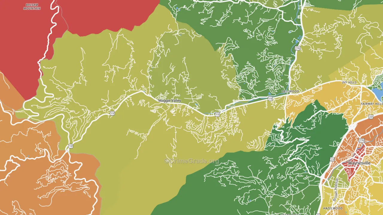 Maggie Valley, NC Map of Vandalism Rates