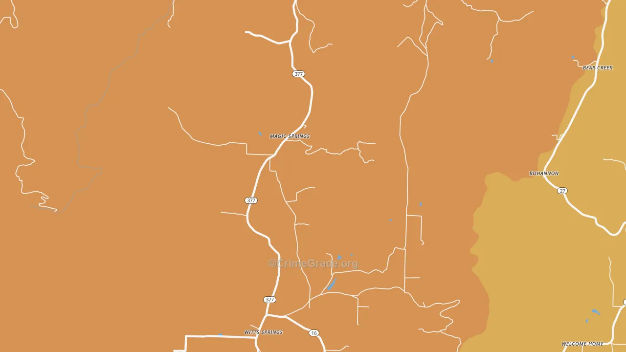 Magic Springs, AR Map of Vandalism Rates
