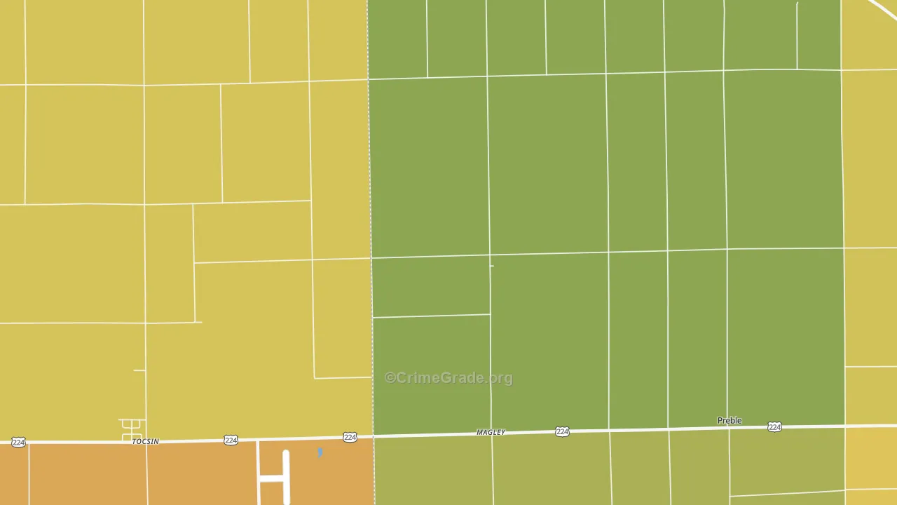 Magley, IN Map of Vandalism Rates