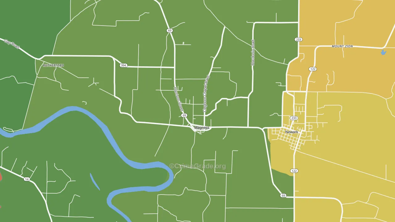 Magness, AR Map of Vandalism Rates