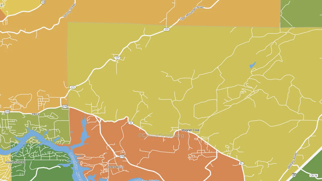 Magnet Cove, AR Map of Vandalism Rates