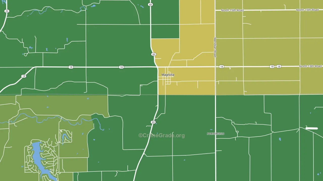 Magnolia, IL Map of Vandalism Rates