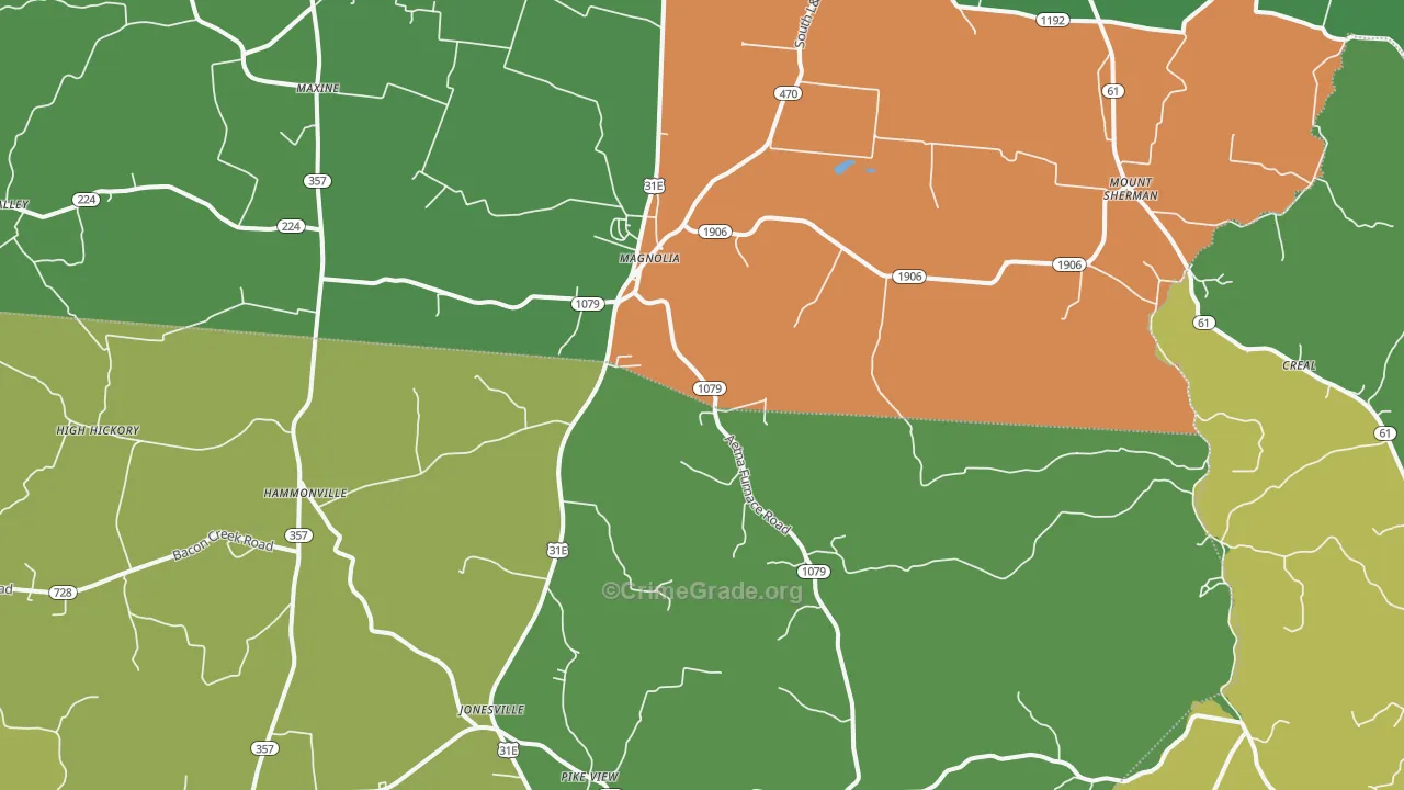 Magnolia, KY Map of Vandalism Rates