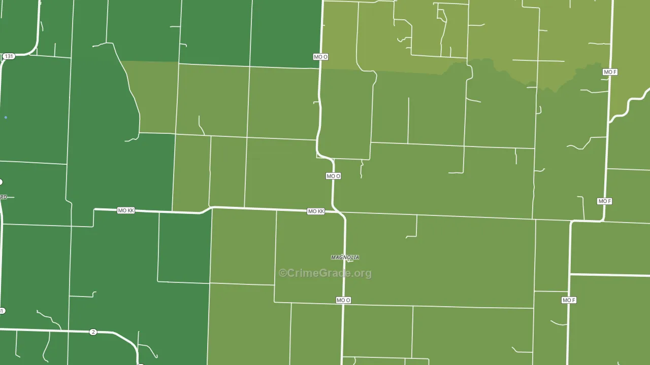 Magnolia, MO Map of Vandalism Rates