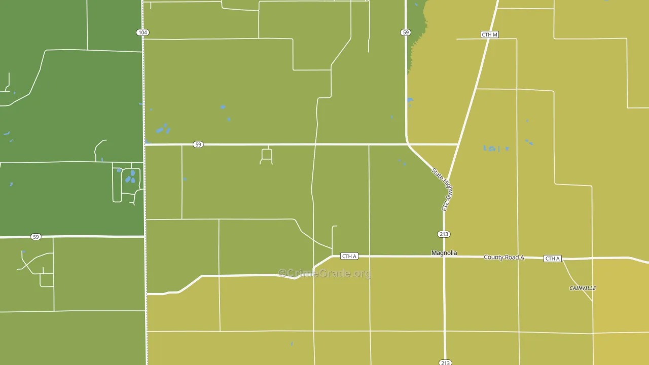 Magnolia, WI Map of Vandalism Rates