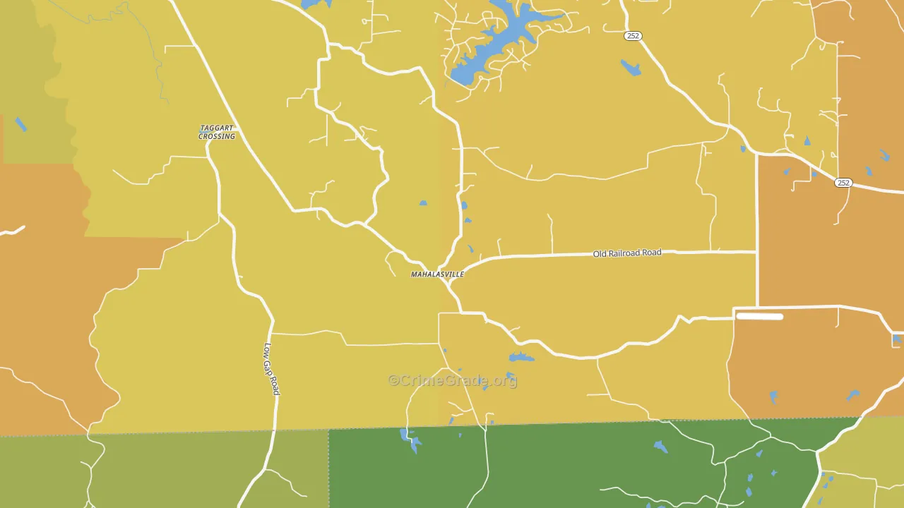 Mahalasville, IN Map of Vandalism Rates