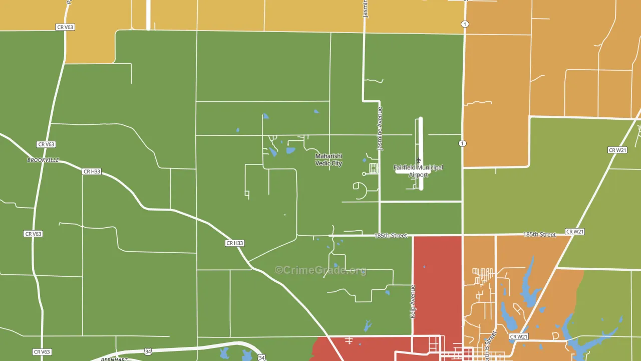 Maharishi Vedic City, IA Map of Vandalism Rates