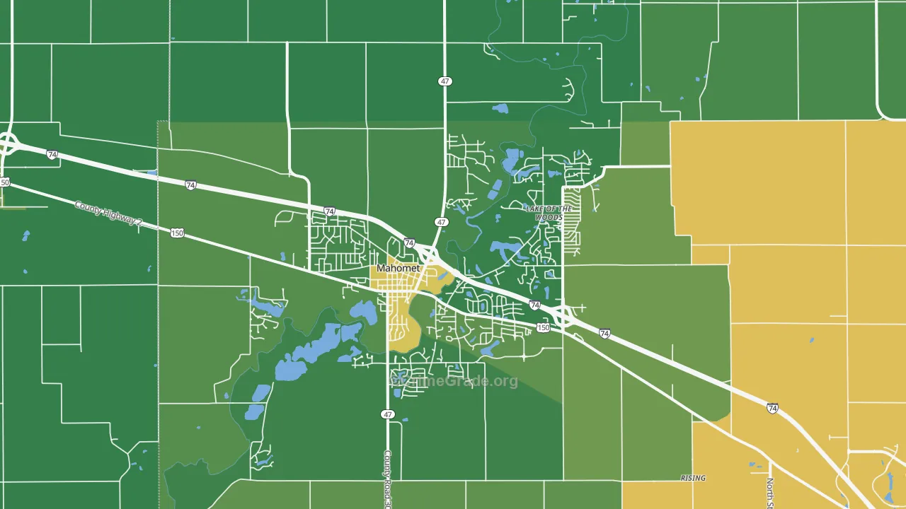 Mahomet, IL Map of Vandalism Rates