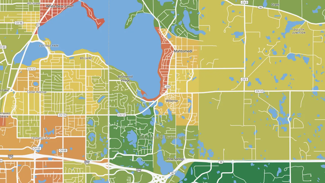 Mahtomedi, MN Map of Vandalism Rates