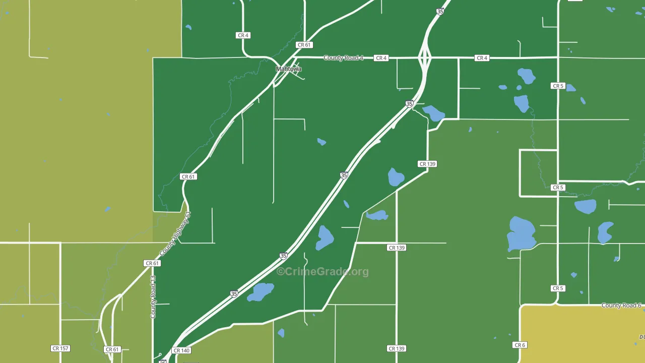 Mahtowa, MN Map of Vandalism Rates