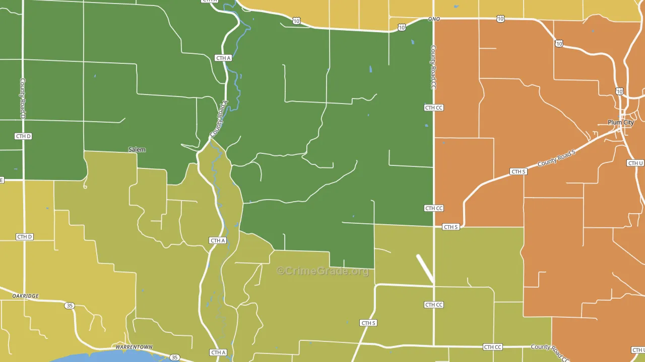 Maiden Rock, WI Map of Vandalism Rates
