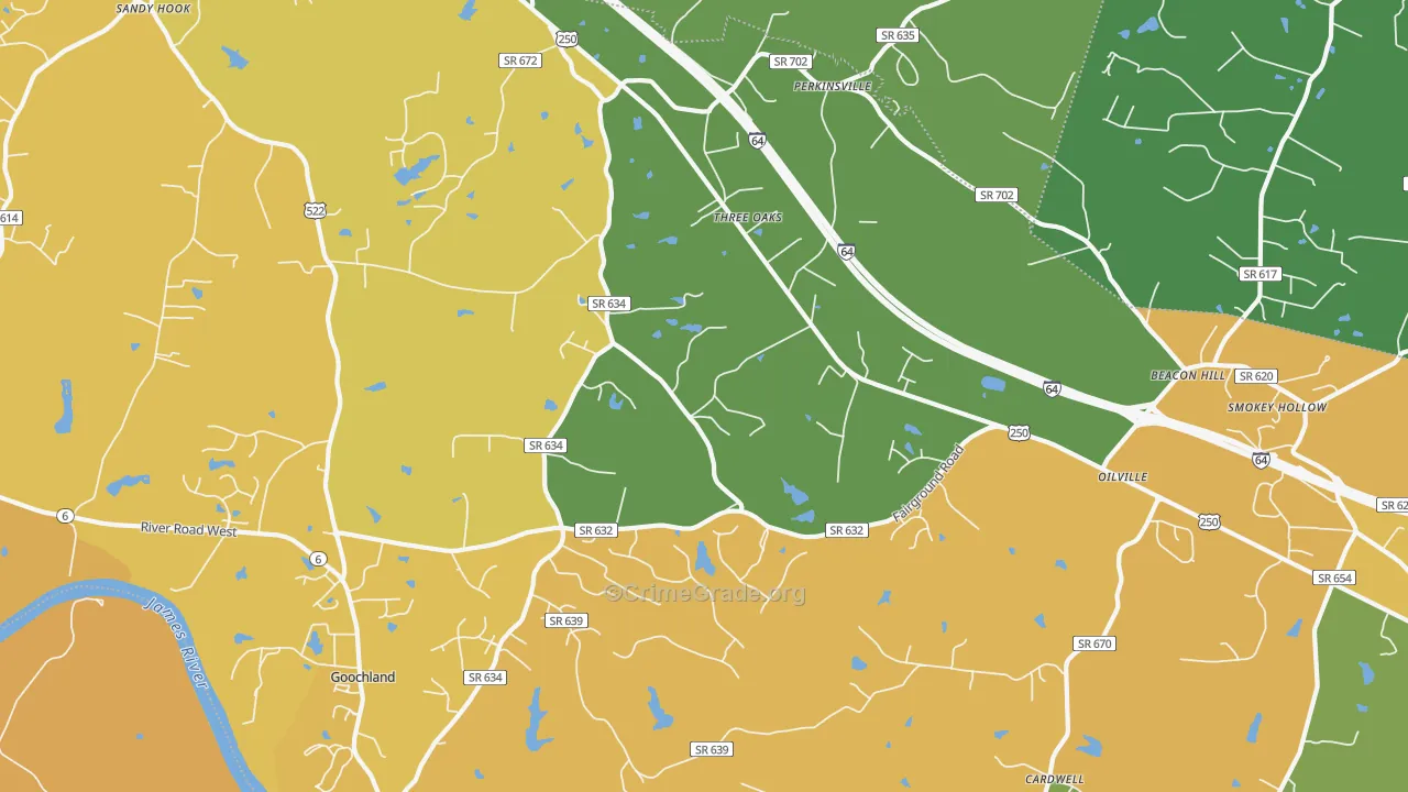 Maidens, VA Map of Vandalism Rates