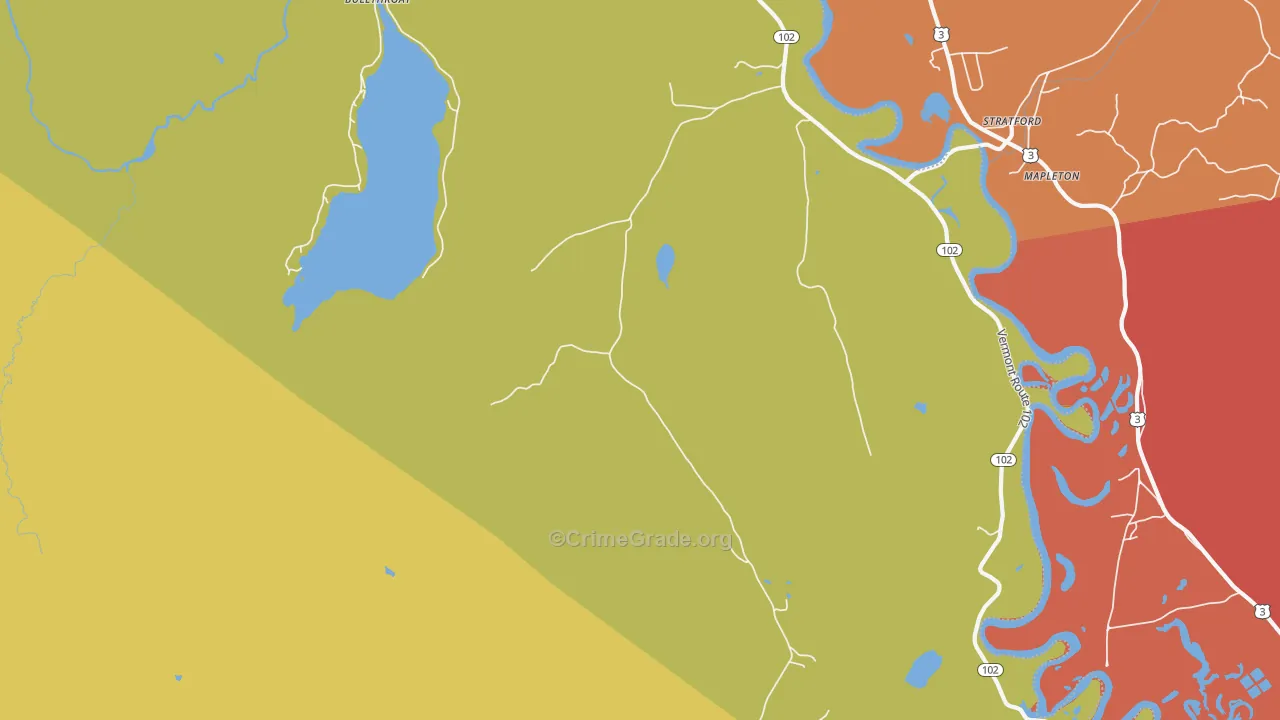 Maidstone, VT Map of Vandalism Rates