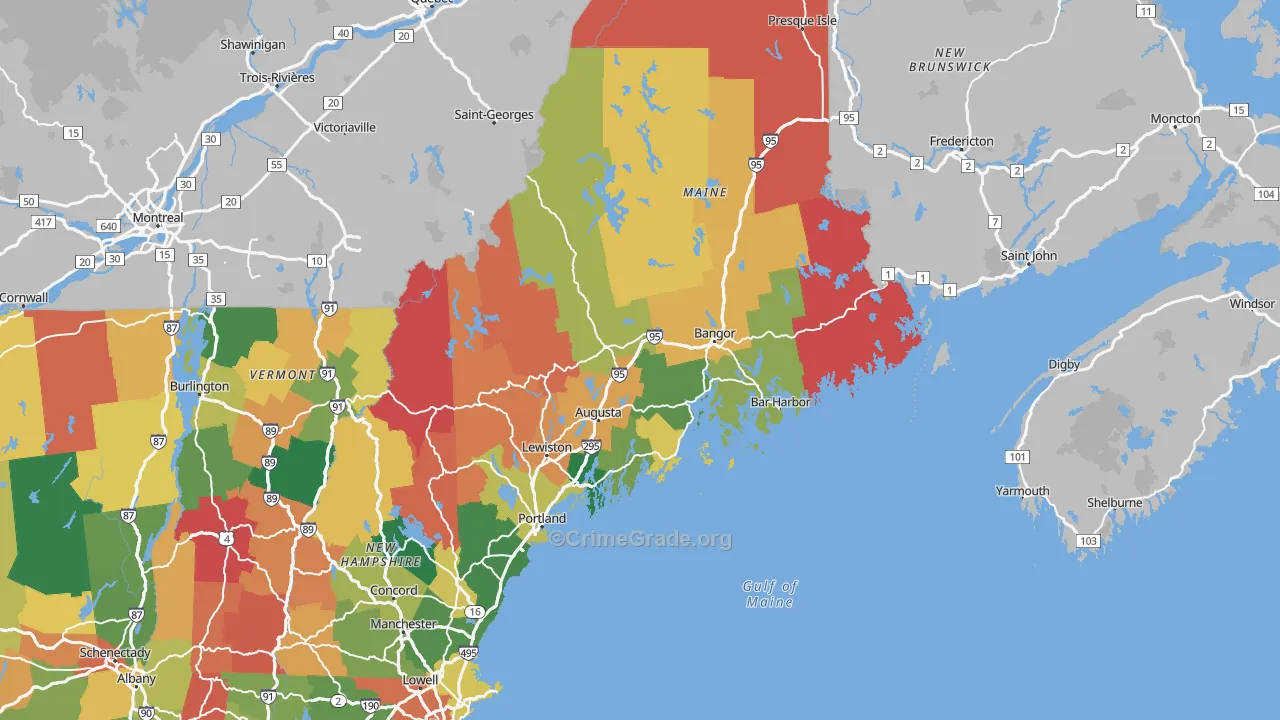 Maine Map of Vandalism Rates