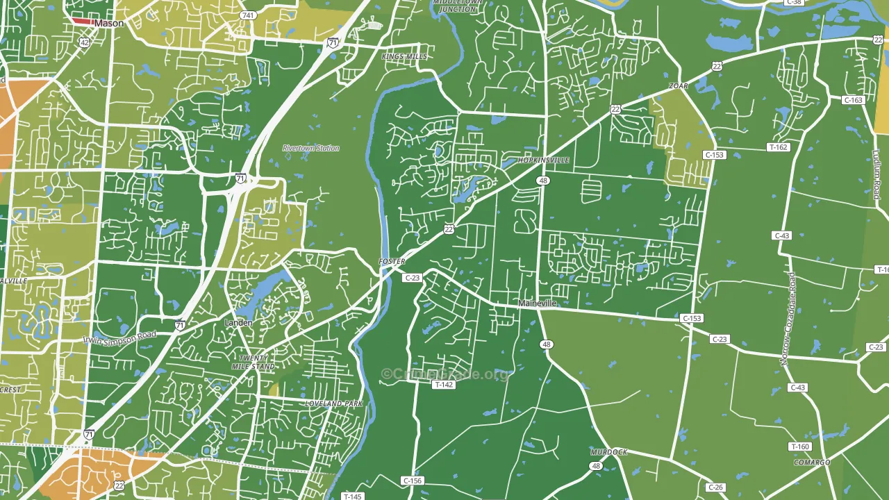 Maineville, OH Map of Vandalism Rates