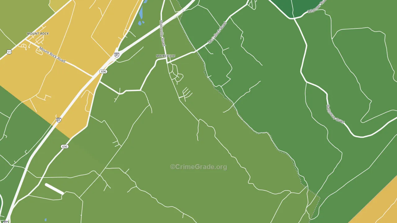 Mainsville, PA Map of Vandalism Rates